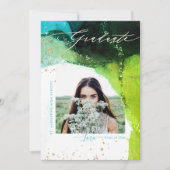 PixDezines 卒業 デザイン アルコール インク モダン アブストラクト 案内状 (正面)