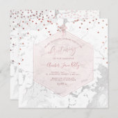 PixDezines 命名式ほんのりピンク ハニカム 大理石 招待状 (正面/裏面)