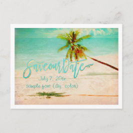 PixDezines/大切な日をお知らせ/ビンテージトロピカルビーチ 案内ポストカード