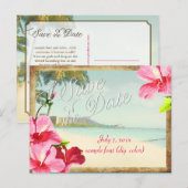 PixDezines/大切な日をお知らせ/ヴィンテージ ワイキキ 案内ポストカード (正面/裏面)