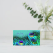 PixDezines 孔雀の羽根名刺 名刺 (スタンド正面)