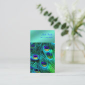 PixDezines 孔雀の羽根 名刺 (スタンド正面)