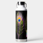 PixDezines 孔雀の羽 ウォーターボトル (正面)