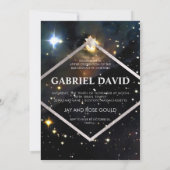 PixDezines 宇宙 / ギャラクシー バー ミツバ 招待状 (裏面)