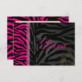 PixDezines 感謝してい  you pink Zebra(バルミツワー) サンキューカード (正面/裏面)