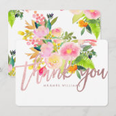PixDezines 感謝/花卉/水彩/春季 サンキューカード (正面/裏面)