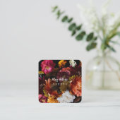 PixDezines 憂鬱な植物の花 ラナンキュラス スクエア名刺 (スタンド正面)