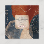 PixDezines 抽象的な配置 H2 ローズゴールド ビジネス スクエア名刺 (裏面)