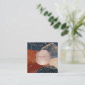 PixDezines 抽象的な配置 H2 ローズゴールド ビジネス スクエア名刺 (スタンド正面)