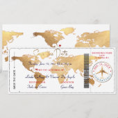 PixDezines 搭乗券 Save the Date 世界地図 招待状 (正面/裏面)