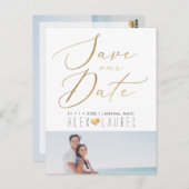 PixDezines 救の日付、フェイク金ゴールド書道 ポストカード (正面/裏面)