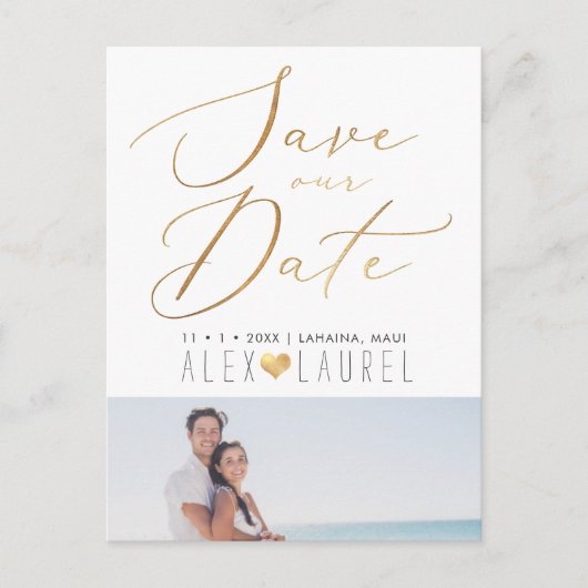 PixDezines 救の日付、フェイク金ゴールド書道 ポストカード (正面)