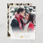 PixDezines 救日付書道フェイク金ゴールド ポストカード (正面/裏面)