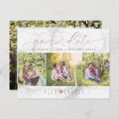 PixDezines 救  Date/フェイクバラ金ゴールド+大理石 案内ポストカード (正面/裏面)