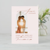 PixDezines 救 Our Date Luxe書道フォイルInv 箔招待状 (立ち正面)