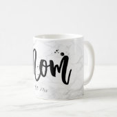 PixDezines 新しいママのための大理石＋モダンなスクリプト コーヒーマグカップ (正面右)