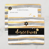 PixDezines 方向 / 銀 / 金 / ストライプ / ミツバ エンクロージャーカード (正面/裏面)