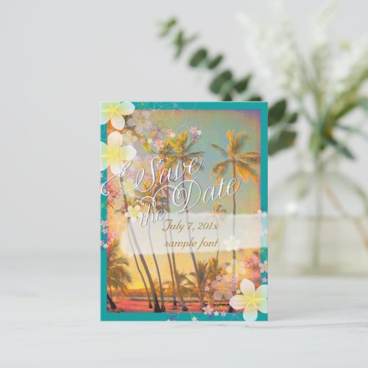 PixDezines/日付/救フラドリーム/ヴィンテージハワイ 案内ポストカード (スタンド正面)