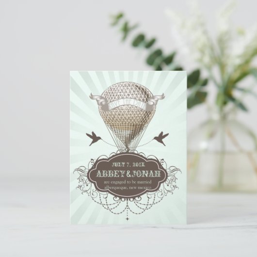 PixDezines/日救付/ヴィンテージホットエアバルーン 案内ポストカード (スタンド正面)