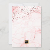 PixDezines 星が生まれました、ローズゴールドの星+大理石 招待状 (裏面)