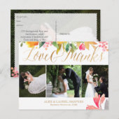 PixDezines 春の花 水彩/ありがとうございます ポストカード (正面/裏面)