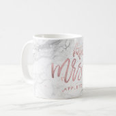 PixDezines 未来のミセス/偽のローズゴールド/モダン スクリプト コーヒーマグカップ (正面左)