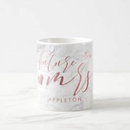 PixDezines 未来のミセス/偽のローズゴールド/モダン スクリプト コーヒーマグカップ