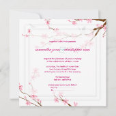 PixDezines 桜の花/オリジナル背景 招待状 (裏面)