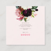 PixDezines 水彩の花、ラスティックブルーム スクエア名刺 (裏面)