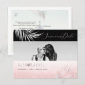 PixDezines 水彩ほおずきの手のひら、保存日付のお知らせ ポストカード (正面/裏面)