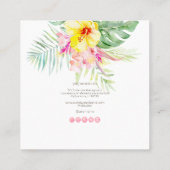PixDezines 水彩エレガントトロピカルパラダイス スクエア名刺 (裏面)