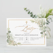 PixDezines 水彩グム ユーカリ バウティゾ 招待状 (スタンド正面)