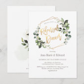 PixDezines 水彩グリーン彩りのリハーサルディナー 招待状 (正面/裏面)