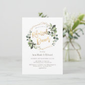 PixDezines 水彩グリーン彩りのリハーサルディナー 招待状 (スタンド正面)