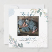 PixDezines 水彩グリーン サンクス 招待状 (正面)