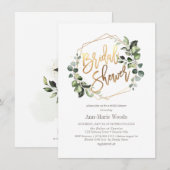PixDezines 水彩グリーン ブライダルシャワー 招待状 (正面/裏面)