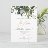 PixDezines 水彩グリーン 誕生会 招待状 (スタンド正面)