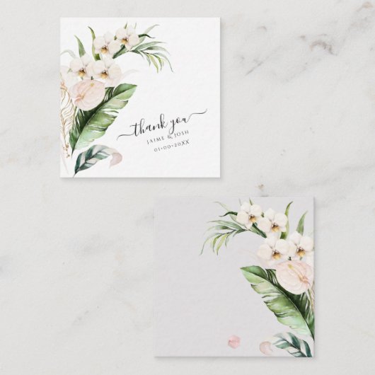 PixDezines 水彩トロピカルジャングル便箋 ノートカード (正面/裏面)