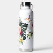 PixDezines 水彩トロピカルパラダイスの花 ウォーターボトル (背面)