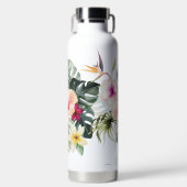PixDezines 水彩トロピカルパラダイスの花 ウォーターボトル (正面)
