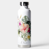 PixDezines 水彩トロピカルパラダイスの花 ウォーターボトル (左面)