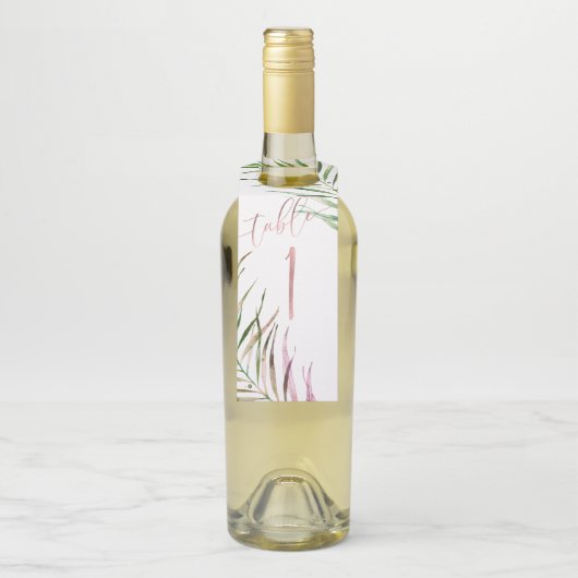 PixDezines 水彩パーム フロンデス、グリーン ボトルネックタグ (ボトル)