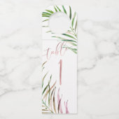 PixDezines 水彩パーム フロンデス、グリーン ボトルネックタグ (正面)