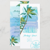 PixDezines 水彩ビーチ/ヤシの木 メニュー (正面/裏面)