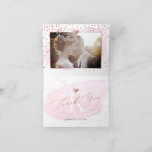 PixDezines 水彩ピンク ローズゴールド ありがとう サンキューカード (内部)