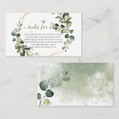 PixDezines 水彩ユーカリブックリクエスト プレイスカード (正面/裏面)