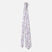 PixDezines 水彩ローズ パープル マーブ ネクタイ (裏面)