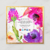 PixDezines 水彩ローズ/フラワール・ウォーターカラー スクエア名刺 (裏面)