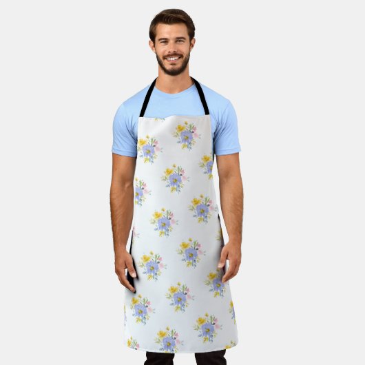 PixDezines 水彩夏花  エプロン (着用した状態)