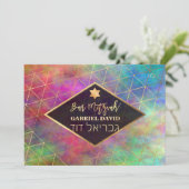 PixDezines 水彩幾何学 バー・ミツヴァ 招待状 (スタンド正面)